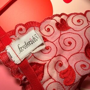 Red Lace Triangle Bralette Fredrick’s of Hollywood